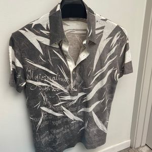 Ami Sanzuri printed  crop polo shirt Large mens